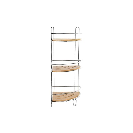 Scaffale da Bagno DKD Home Decor Bambù Alluminio Metallo cromato inossidabile Naturale 19,5 x 19,5 x 47 cm