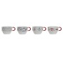 Set di Tazze da Caffè DKD Home Decor Rosso Multicolore Metallo Gres Mediterraneo 190 ml 4 Pezzi