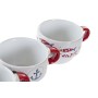 Set di Tazze da Caffè DKD Home Decor Rosso Multicolore Metallo Gres Mediterraneo 190 ml 4 Pezzi