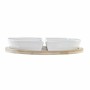 Set da Aperitivo DKD Home Decor Bianco Multicolore Naturale Bambù Gres Tropicale 21,5 x 21,5 x 1 cm (5 pcs)