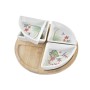 Set da Aperitivo DKD Home Decor Bianco Multicolore Naturale Bambù Gres Tropicale 21,5 x 21,5 x 1 cm (5 pcs)