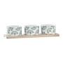 Set da Aperitivo DKD Home Decor Bambù Gres Fogli 3 Pezzi 4 Pezzi 28 x 9,7 x 1,5 cm