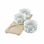 Set da Aperitivo DKD Home Decor Bambù Gres Fogli 3 Pezzi 4 Pezzi 28 x 9,7 x 1,5 cm