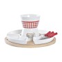 Fonduta DKD Home Decor Rosso 26,5 x 26,5 x 1,5 cm (10 pcs)