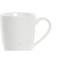 Set di 4 Tazze Mug DKD Home Decor Bianco Naturale Legno d'albero della gomma Gres 300 ml 19 x 13 x 31 cm