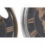 Orologio da Parete DKD Home Decor 46 x 6,5 x 46 cm Cristallo Argentato Nero Dorato Marrone Ferro Mappamondo (2 Unità)