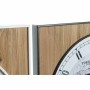 Orologio da Parete DKD Home Decor Nero Bianco Ferro Vintage 60 x 4,5 x 60 cm Legno MDF Mappamondo (2 Unità)