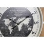 Orologio da Parete DKD Home Decor Nero Bianco Ferro Vintage 60 x 4,5 x 60 cm Legno MDF Mappamondo (2 Unità)