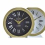 Orologio da Tavolo DKD Home Decor Bianco Nero Cristallo Ferro 12 x 6 x 13 cm (2 Unità)