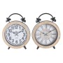 Orologio da Tavolo DKD Home Decor 25,8 x 8 x 32 cm Naturale Bianco Ferro Tradizionale Legno MDF (2 Unità)