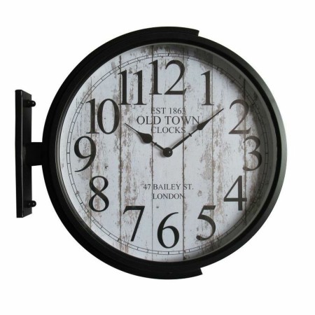 Orologio da Parete DKD Home Decor Cristallo Nero Dorato Ferro Loft (1) (45 x 6 x 45 cm)