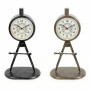 Orologio da Tavolo DKD Home Decor 17 x 8 x 31 cm Nero Dorato Ferro PVC Loft (2 Unità)