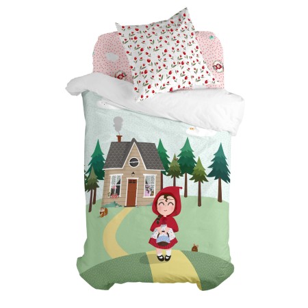 Set di copripiumino HappyFriday Mr Fox Red riding hood Multicolore Singolo 2 Pezzi