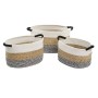 Set di Cestini DKD Home Decor Beige Cotone Fibra naturale (42 x 32 x 24 cm) (3 Pezzi)