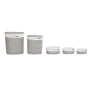 Set di Cesti DKD Home Decor Bianco Grigio vimini 51 x 37 x 56 cm 52 x 38 x 57 cm (5 Pezzi)