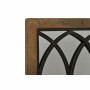 Specchio da parete DKD Home Decor Nero Metallo Marrone Betulla Finestra (60 x 3 x 160 cm)