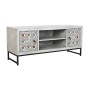 Mobile TV DKD Home Decor Bianco Beige Grigio Multicolore Ceramica Legno di mango 130 x 40 x 56 cm