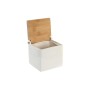 Portasale con Coperchio DKD Home Decor 10,5 x 9 x 9 cm Naturale Porcellana Bianco