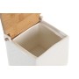 Portasale con Coperchio DKD Home Decor 10,5 x 9 x 9 cm Naturale Porcellana Bianco