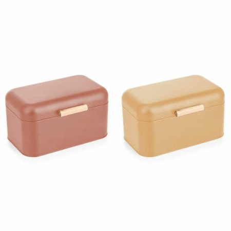 Portapane DKD Home Decor 30,50 x 20,7 x 15 cm Metallo Terracotta Giallo Vintage (2 Unità)