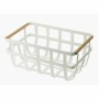 Cestino Multiuso DKD Home Decor Bianco Naturale Metallo Pino 36 x 22 x 15,5 cm