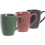 Set di 4 Tazze Mug DKD Home Decor Verde Rosa Naturale Grigio scuro Gres 160 ml 17 x 12 x 39 cm