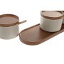 Portazucchero DKD Home Decor 29 x 10 x 7 cm Beige Marrone Legno d'albero della gomma (7 Unità)