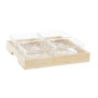 Vassoio per aperitivi DKD Home Decor Naturale Bambù Alluminio Cristallo 280 ml 21 x 21 x 6 cm