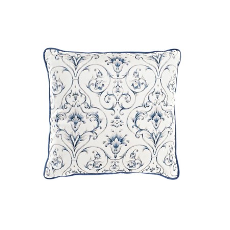 Cuscino DKD Home Decor Azzurro Bianco Quadrato Fiori Neoclassico 45 x 10 x 45 cm