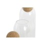 Set di 3 Barattoli DKD Home Decor 9,5 x 9,5 x 28,4 cm Naturale Trasparente Sughero Vetro Borosilicato