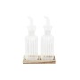 Set olio e aceto DKD Home Decor 250 ml 14 x 7,5 x 21 cm Naturale Trasparente Acacia Vetro Borosilicato