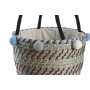 Set di Cestini DKD Home Decor Poliestere Pompon 43 x 43 x 43 cm Erba di mare