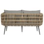 Set Tavolo con 3 Sedie DKD Home Decor Marrone Alluminio rattan sintetico 144 x 67 x 74 cm