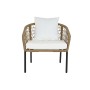 Set Tavolo con 3 Sedie DKD Home Decor Bianco 137 x 73,5 x 66,5 cm rattan sintetico Acciaio