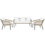 Set Tavolo con 3 Sedie DKD Home Decor Bianco 137 x 73,5 x 66,5 cm rattan sintetico Acciaio