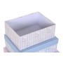 Set di Scatole per Sistemare Impilabili DKD Home Decor Azzurro Rosa Cartone (43,5 x 33,5 x 15,5 cm)