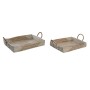 Set di Vassoi DKD Home Decor Giallo Naturale 48 x 38 x 15 cm 52 x 38 x 15 cm (2 Unità)