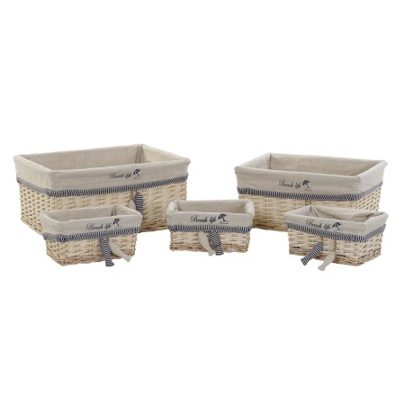 Set di Cestini DKD Home Decor 48 x 38 x 13 cm Poliestere Spirali (5 Unità)