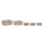 Set di Cestini DKD Home Decor 48 x 38 x 13 cm Poliestere Spirali (5 Unità)