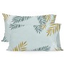 Federa HappyFriday Blanc Foliage Mint Multicolore 50 x 75 cm (2 Unità)