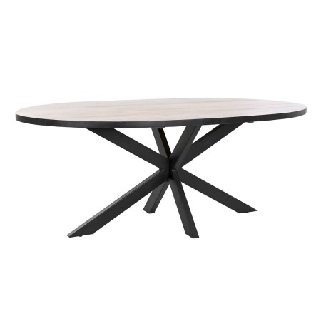 Tavolo da Pranzo DKD Home Decor Nero Naturale Metallo Legno di mango 200 x 100 x 76 cm