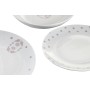 Set di Stoviglie DKD Home Decor Bianco Rosa Porcellana Scandi 18 Pezzi 27 x 27 x 3 cm