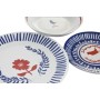 Set di Stoviglie DKD Home Decor Azzurro Bianco Rosso Porcellana Mediterraneo 18 Pezzi 27 x 27 x 3 cm