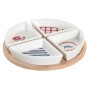 Set da Aperitivo DKD Home Decor 21,5 x 21,5 x 1 cm Rosso Azzurro Bianco Gres Mediterraneo Case