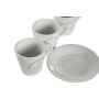 Set di Tazze e Piatti DKD Home Decor Bianco Metallo Gres 90 ml 8 x 6 x 6 cm 11 x 11 x 2 cm