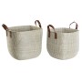 Set di Cestini DKD Home Decor Naturale Marrone Chiaro Poliuretano Erba di mare 38 x 38 x 35 cm