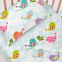 Set di Lenzuola per Culla HappyFriday Mr Fox Little Birds Multicolore Culla Neonato 2 Pezzi