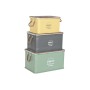 Set di Bauli Home ESPRIT Giallo Verde Grigio Marrone scuro Metallo Vintage 60 x 38 x 32,5 cm