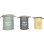 Set di Bauli Home ESPRIT Giallo Verde Grigio Marrone scuro Metallo Vintage 38 x 38 x 48 cm