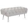 Panca Home ESPRIT Grigio Argentato Poliestere Metallo 103 x 46 x 42 cm